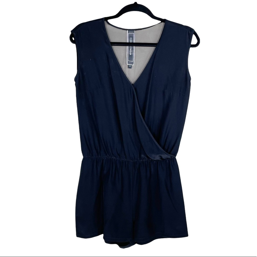 Kimberly Taylor Black Silk Wrap Romper